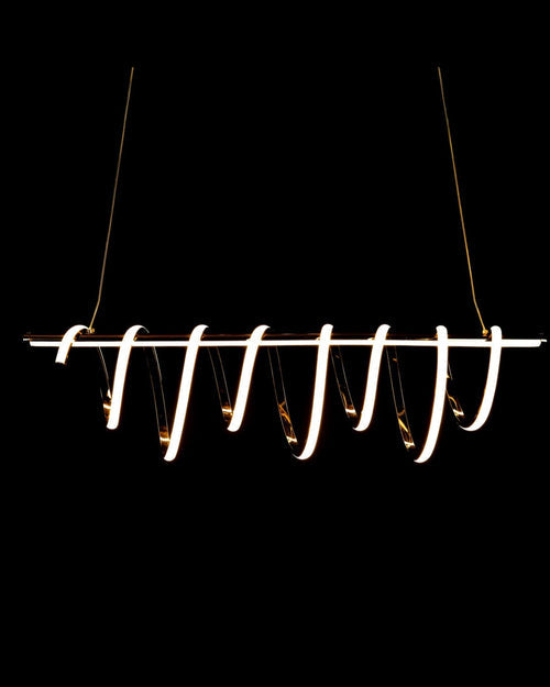 Spiral Ribbon Linear LED Chandelier